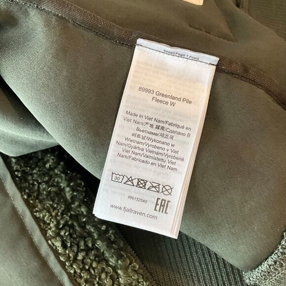 Fjallraven Greenland Pile Fleece Jacket Size S Deep Forest Green Full Zip Womens - Picture 9 of 13